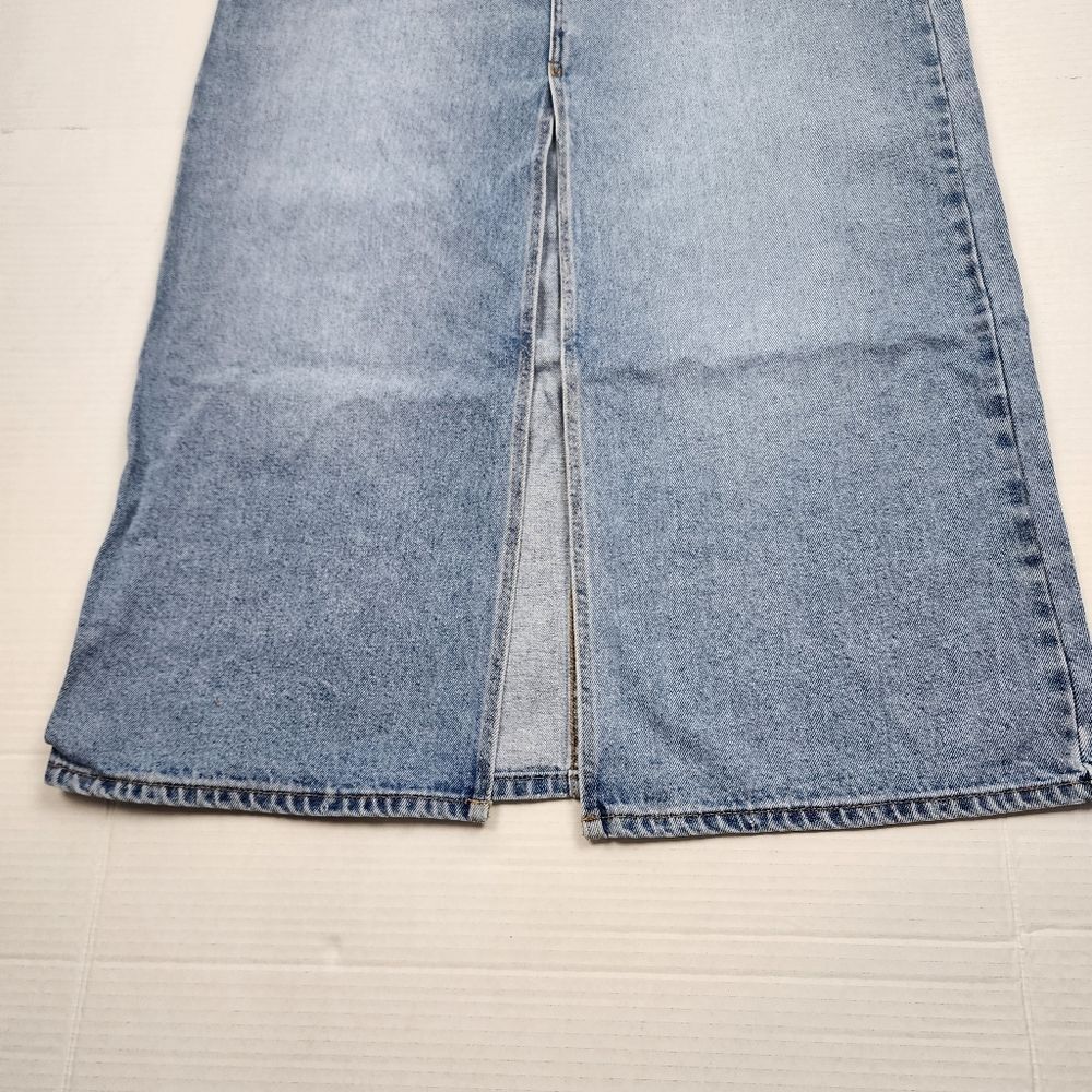 Jean Skirt Abrand Denim Maxi Denim Skirt Sylvie Light Wash Blue Slit size 29 - Picture 11 of 14